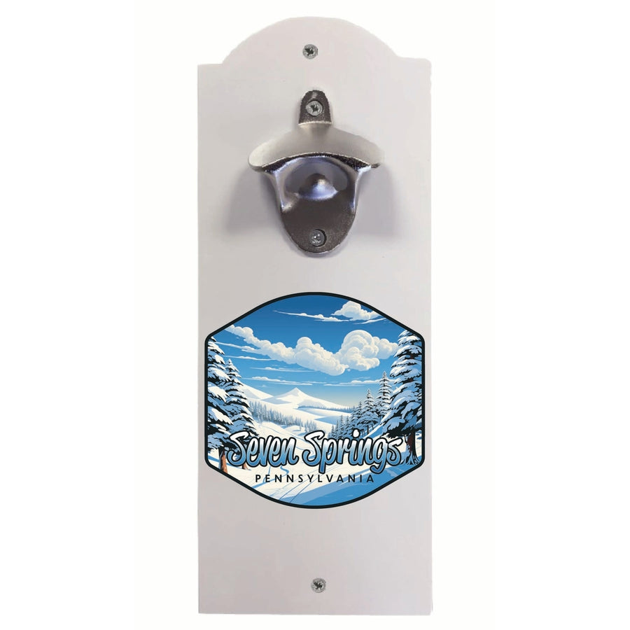 Seven Springs Pennsylvania Ski Slopes Design Souvenir Wall mounted bottle opener Image 1