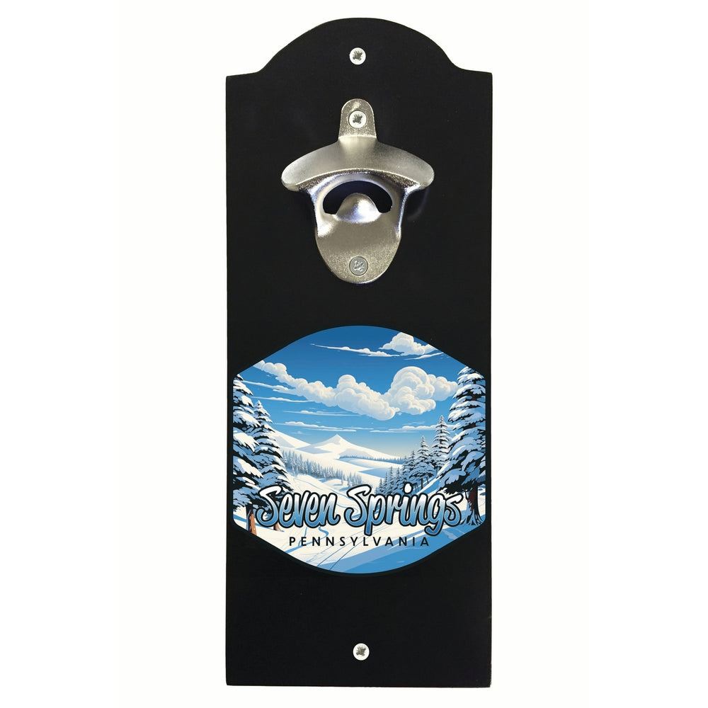 Seven Springs Pennsylvania Ski Slopes Design Souvenir Wall mounted bottle opener Image 2