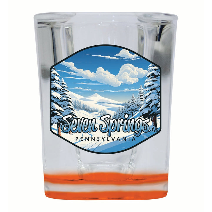 Seven Springs Pennsylvania Ski Slopes Design Souvenir 2 Ounce Shot Glass Square Image 4