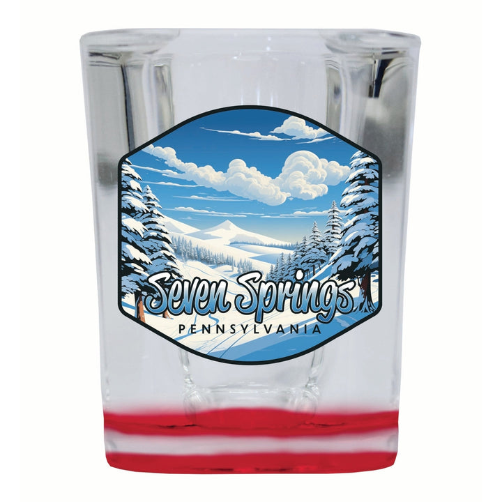 Seven Springs Pennsylvania Ski Slopes Design Souvenir 2 Ounce Shot Glass Square Image 4