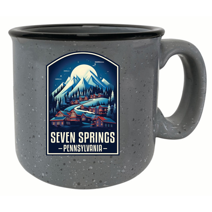 Seven Springs Pennsylvania Snowy Village Design Souvenir 16 oz Ceramic camping mug Image 4