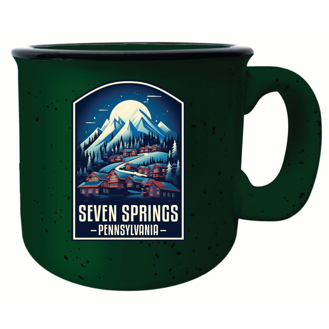 Seven Springs Pennsylvania Snowy Village Design Souvenir 16 oz Ceramic camping mug Image 6