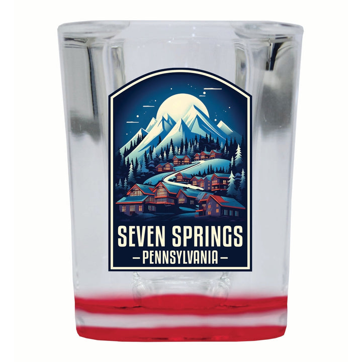 Seven Springs Pennsylvania Snowy Village Design Souvenir 2 Ounce Shot Glass Square Image 4