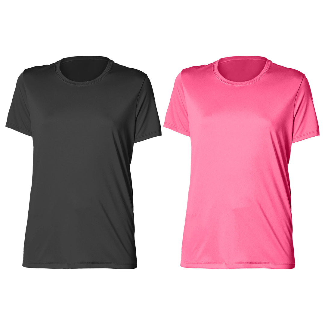 2-Piece Womens Plus Size High-Performance Moisture-Wicking Slim-Fit Short Sleeves with Crew Neck Design T-Shirts Image 3