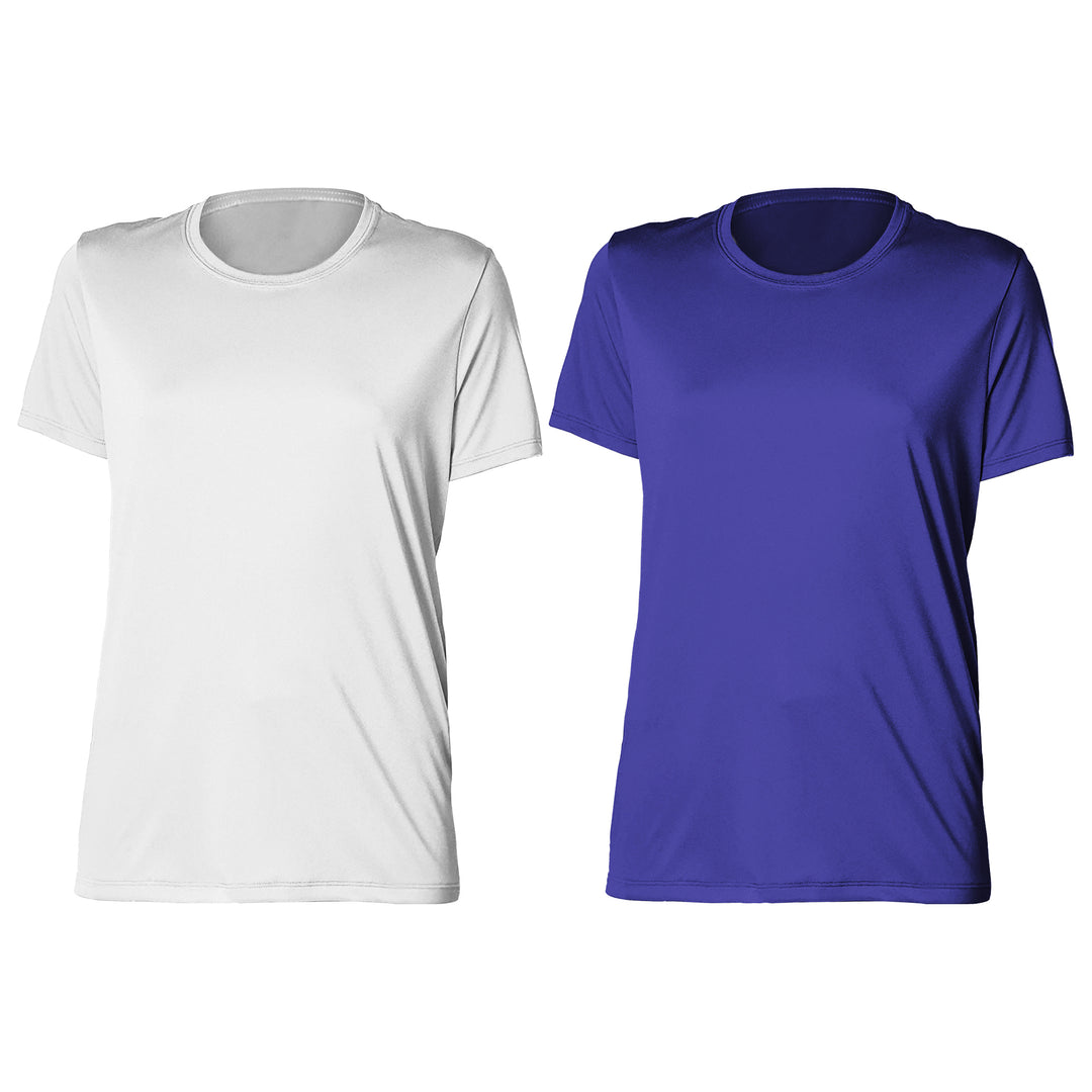 2-Piece Womens Plus Size High-Performance Moisture-Wicking Slim-Fit Short Sleeves with Crew Neck Design T-Shirts Image 4