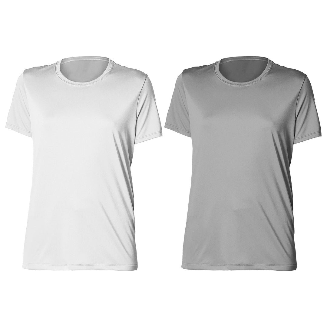 2-Piece Womens Plus Size High-Performance Moisture-Wicking Slim-Fit Short Sleeves with Crew Neck Design T-Shirts Image 6