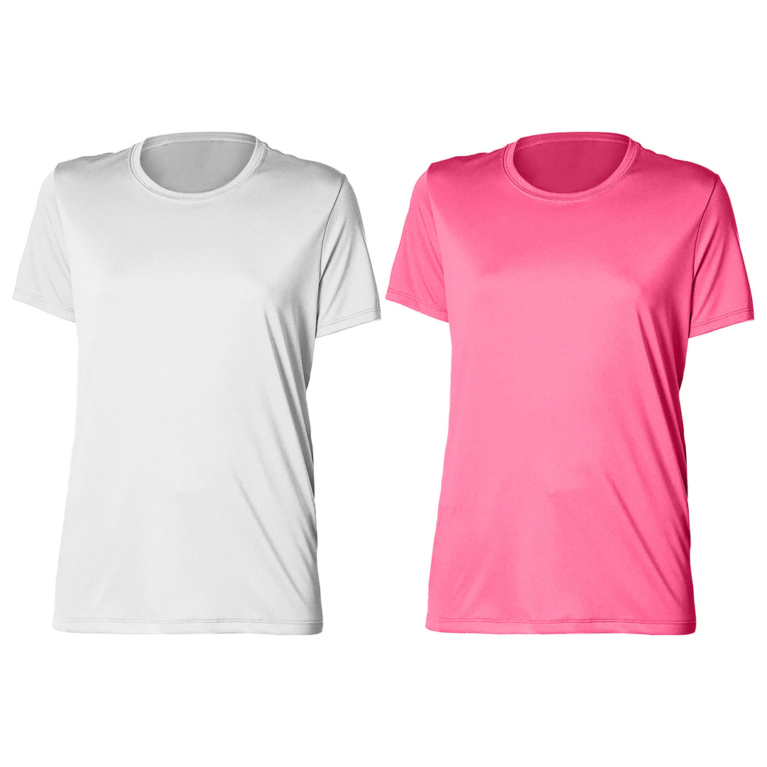 2-Piece Womens Plus Size High-Performance Moisture-Wicking Slim-Fit Short Sleeves with Crew Neck Design T-Shirts Image 7