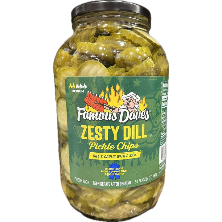 Famous Daves Zesty Dill Pickle Chips 64 Ounce Image 1