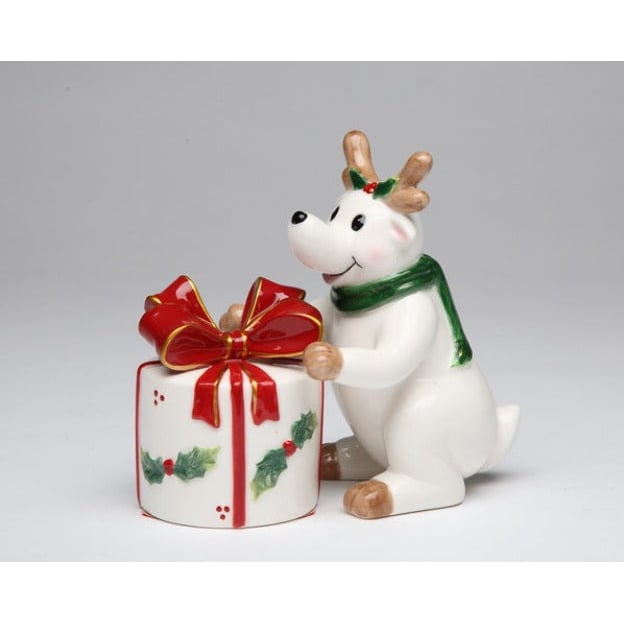 Ceramic Reindeer Salt and Pepper Shakers 4in Gift Box for Mom Image 3