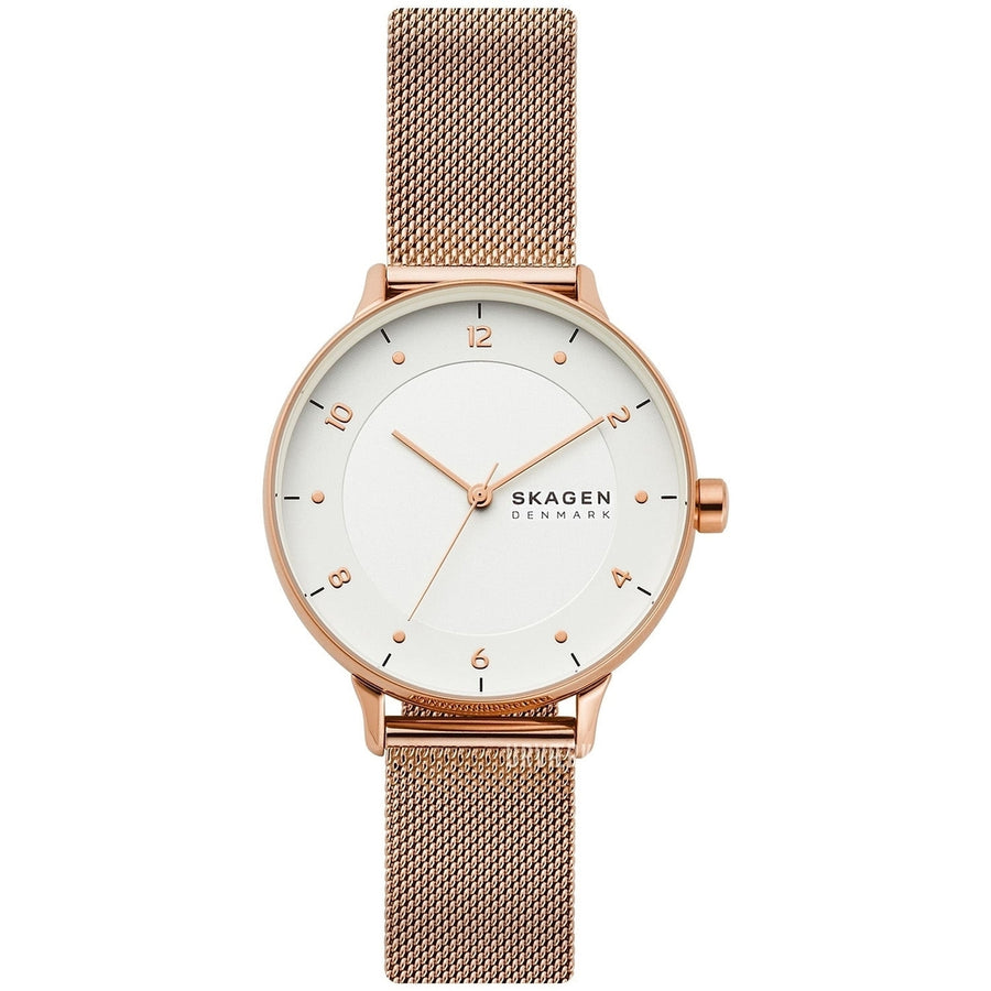 Skagen Womens Riis Watch SKW2918 Stainless Steel White Dial Quartz Waterproof Image 1