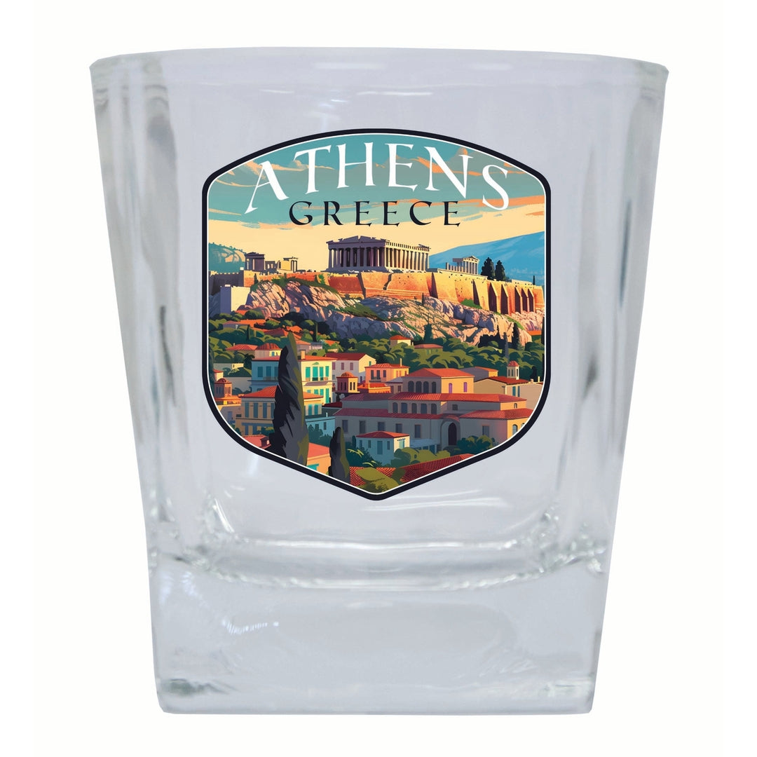 Athens Greece Acropolis Cityscape Design Souvenir 10 oz Whiskey Glass Rocks Glass Image 1