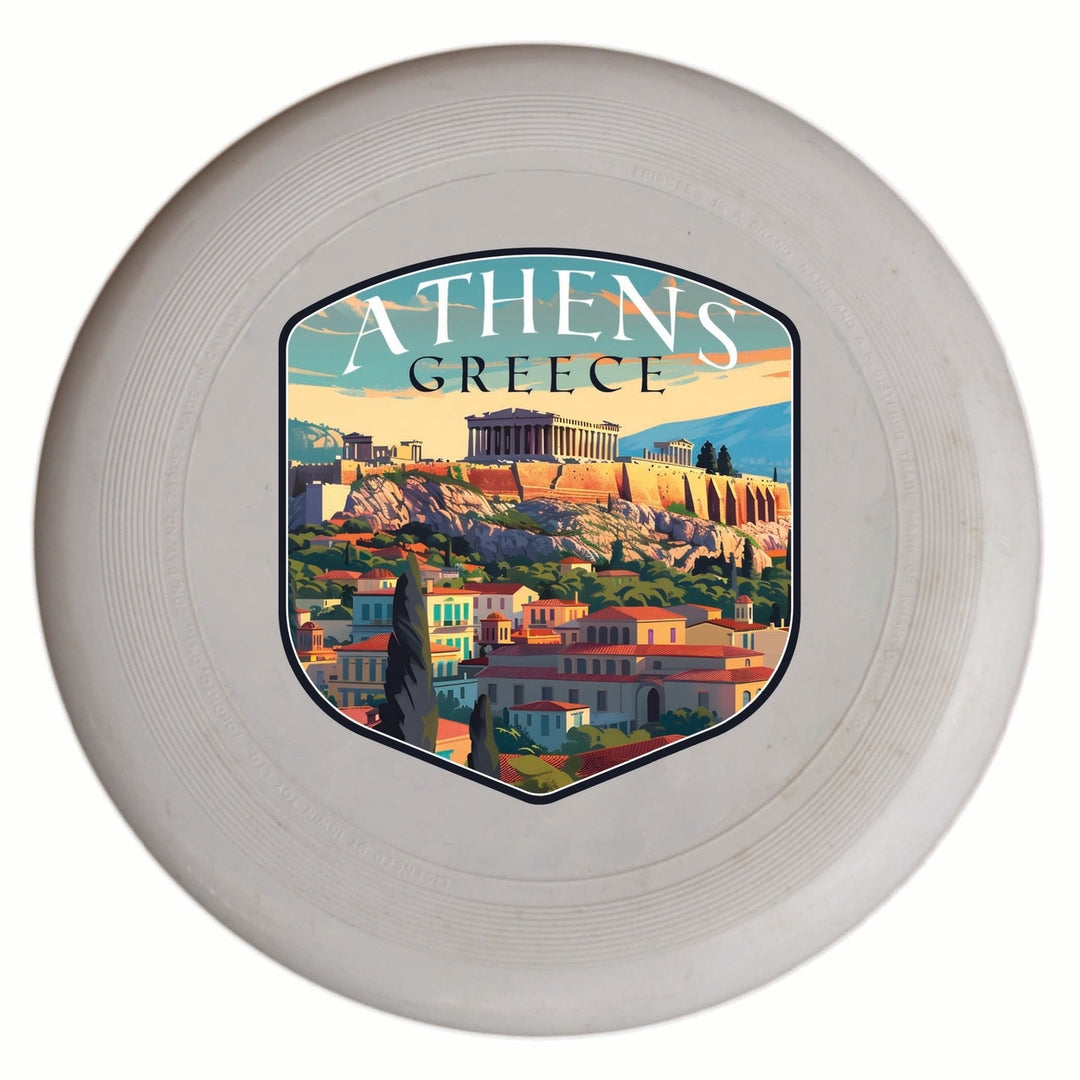 Athens Greece Acropolis Cityscape Design Souvenir Frisbee Flying Disc Image 1