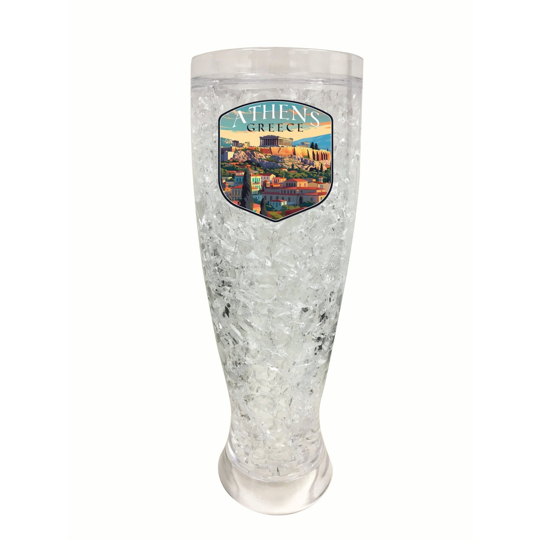 Athens Greece Acropolis Cityscape Design Souvenir 16 oz Plastic Broken Glass Frosty Mug Image 1