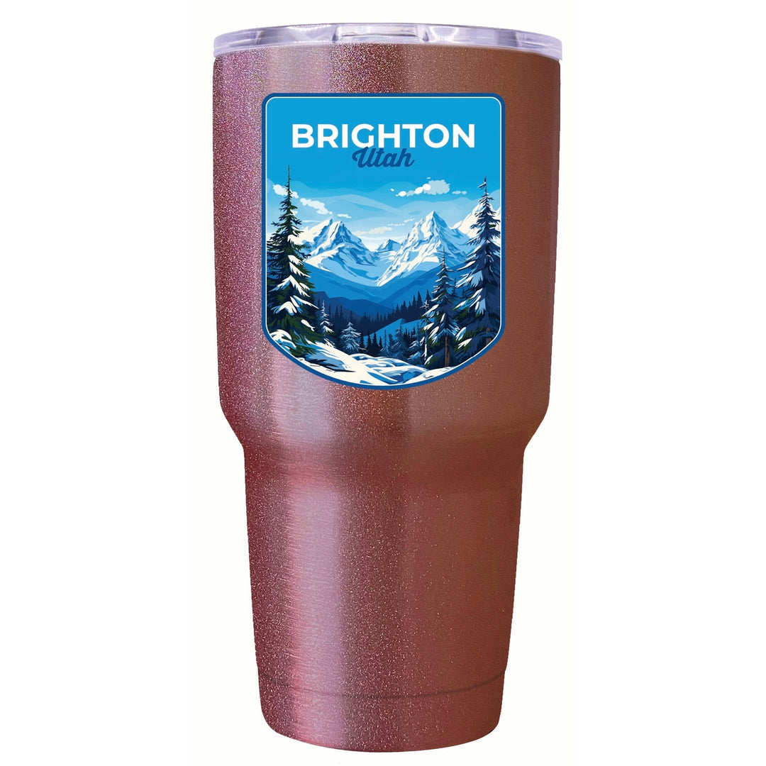 Brighton Utah Ski Resort Mountain Design Souvenir 24 oz Insulated Stainless Steel Tumbler Image 4