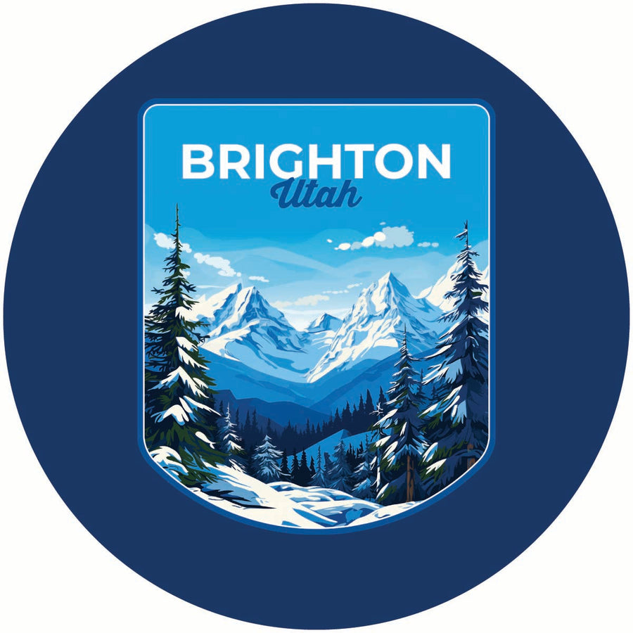 Brighton Utah Ski Resort Mountain Design Souvenir Coaster Paper 4 Pack Image 1