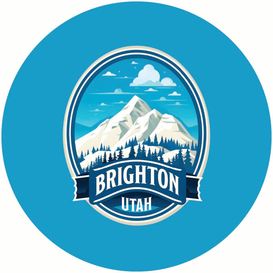 Brighton Utah Snowy Mountain Illustration Design Souvenir Coaster Paper 4 Pack Image 1