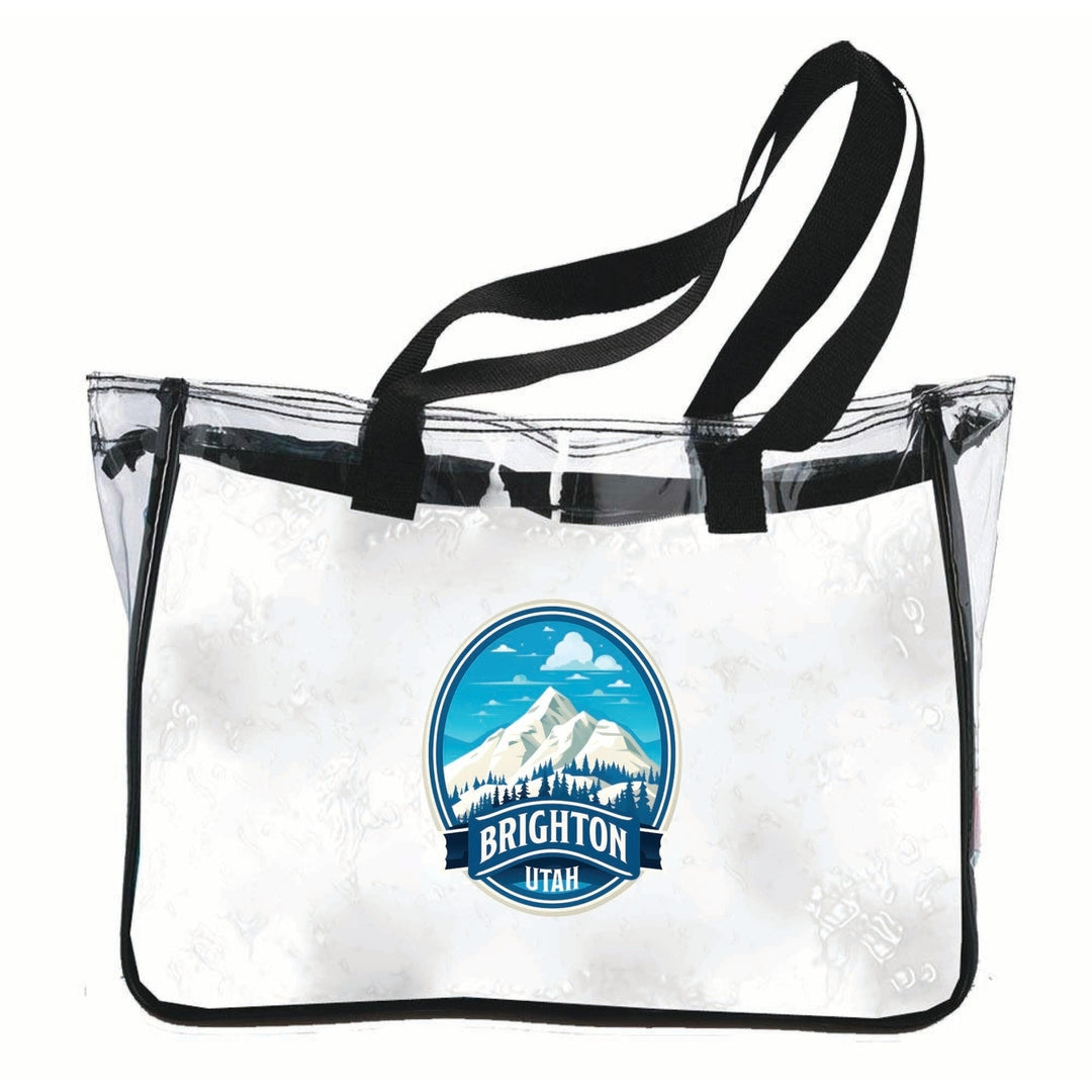 Brighton Utah Snowy Mountain Illustration Design Souvenir Clear Tote Bag Image 1