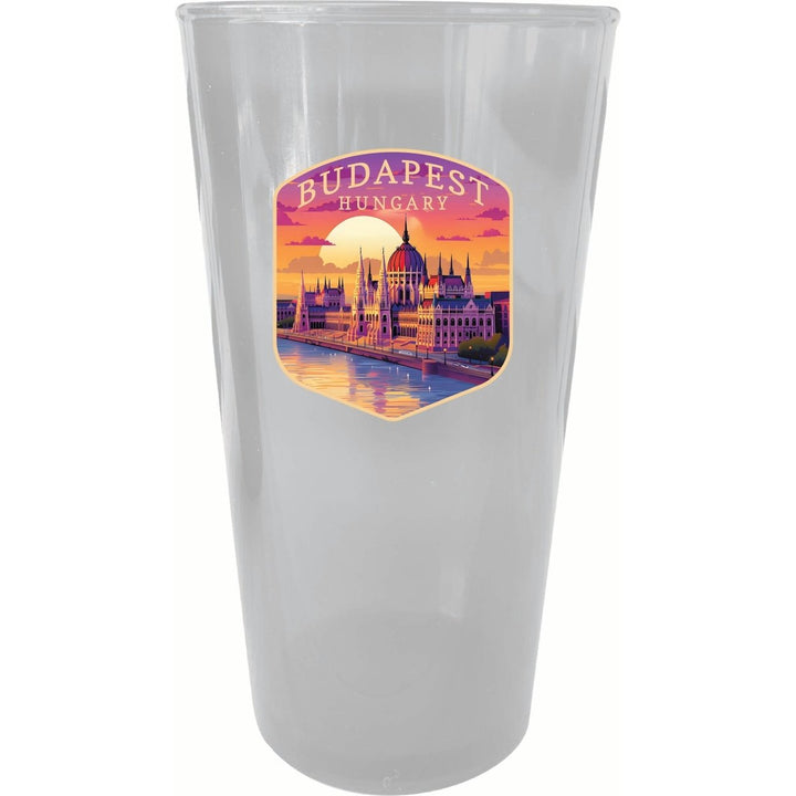 Budapest Hungary Parliament Building Design Souvenir Plastic 16 oz pint Image 3