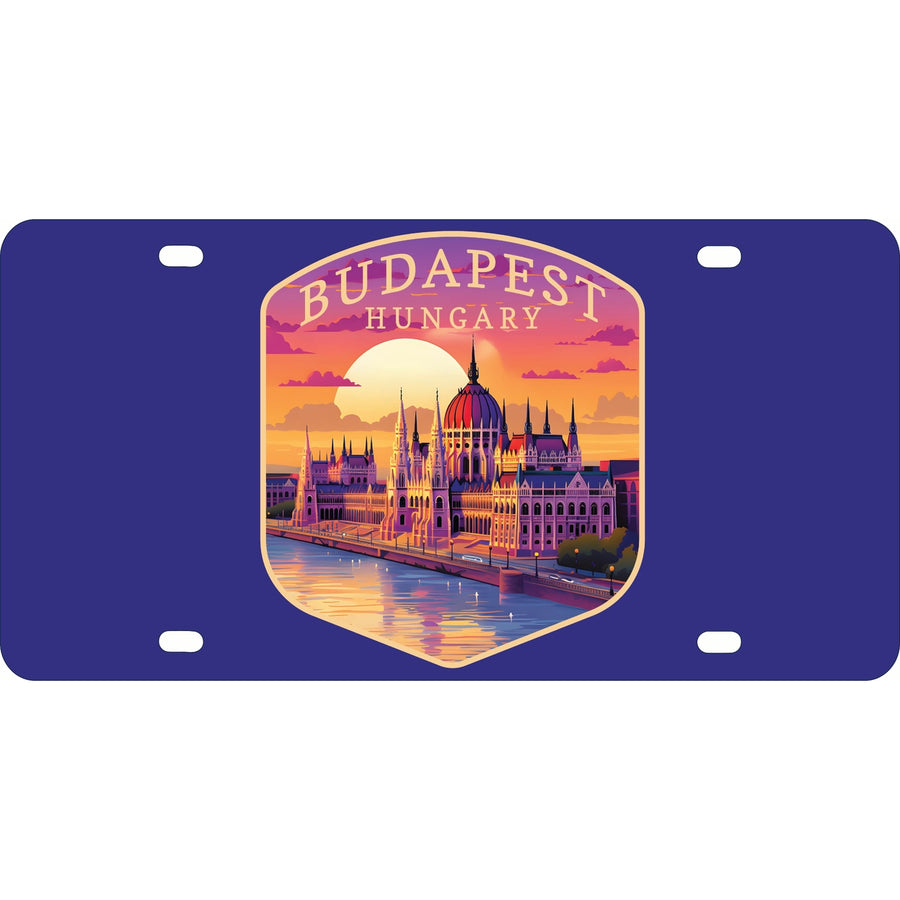 Budapest Hungary Parliament Building Design Souvenir Mini Metal License Plate 4.75 x 2.25 inch Image 1