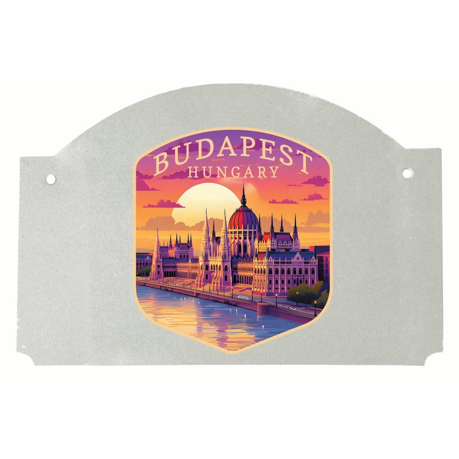 Budapest Hungary Parliament Building Design Souvenir Wood sign flat with string Image 1