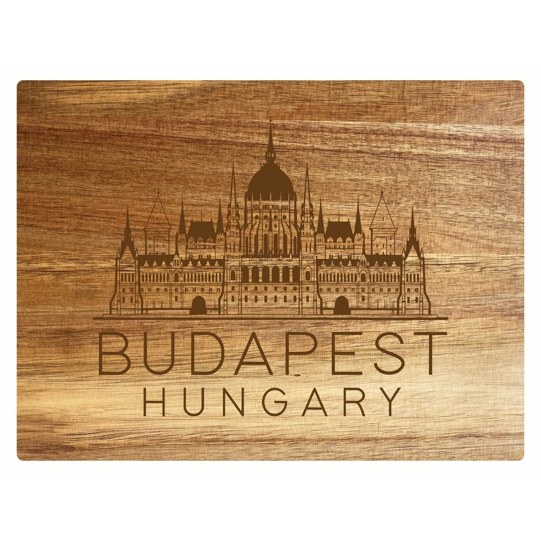 Budapest Hungary Souvenir Wooden Cutting Board 8 x 6 Image 1