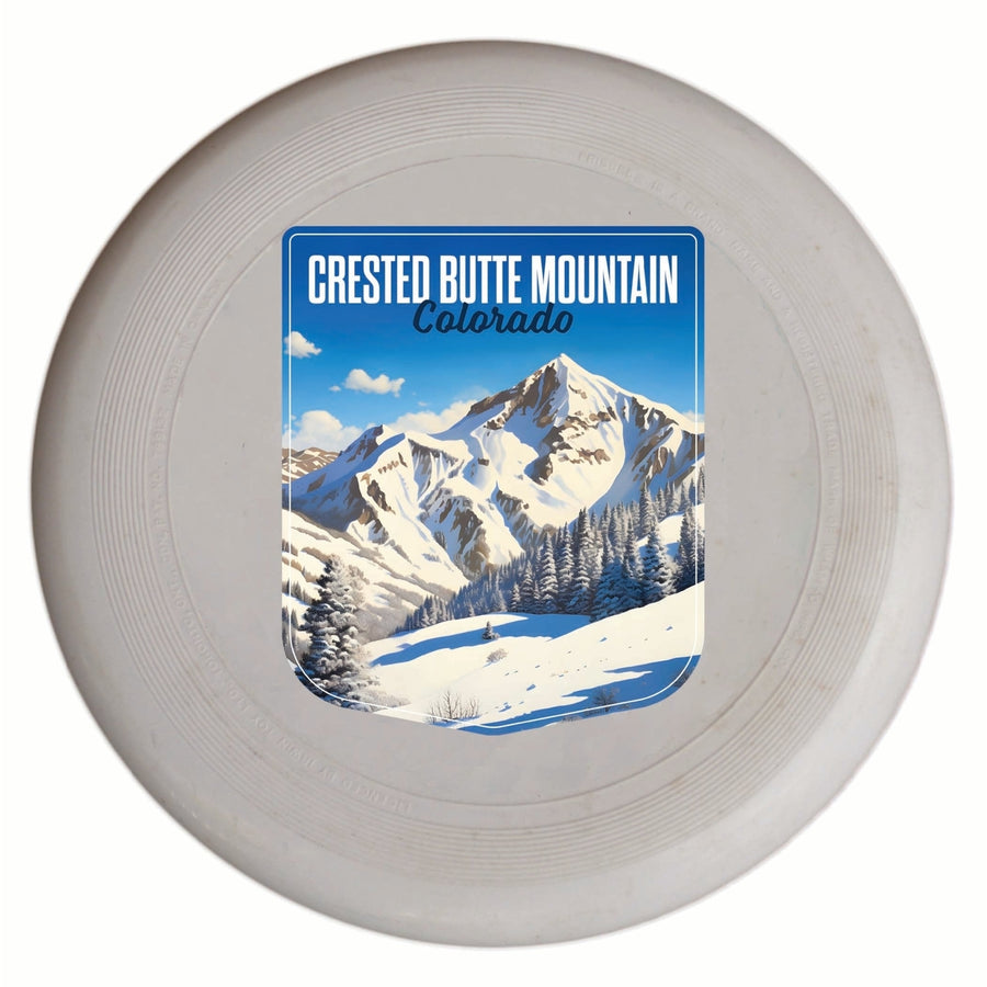 Crested Butte Mountain Colorado Snowy Mountain Design Souvenir Frisbee Flying Disc Image 1