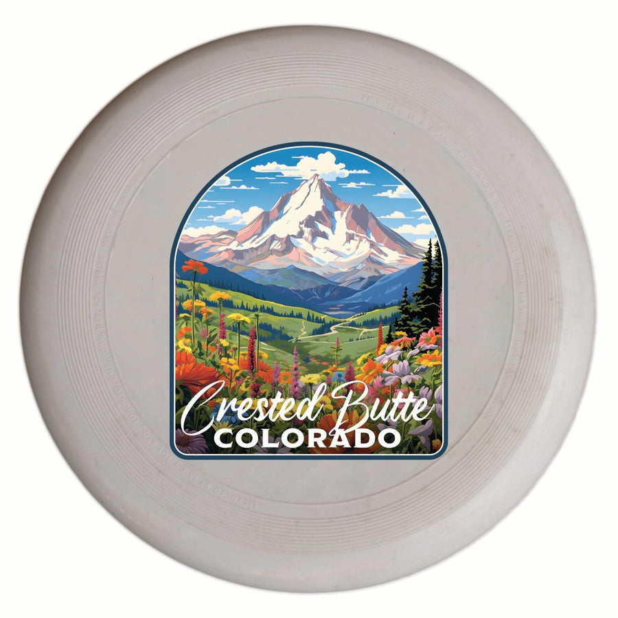 Crested Butte Mountain Colorado Wildflowers Design Souvenir Frisbee Flying Disc Image 1