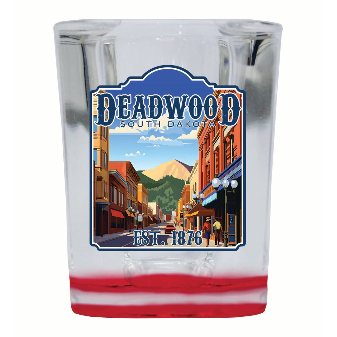 Deadwood South Dakota Wild West Design Souvenir 2 Ounce Shot Glass Square Image 3