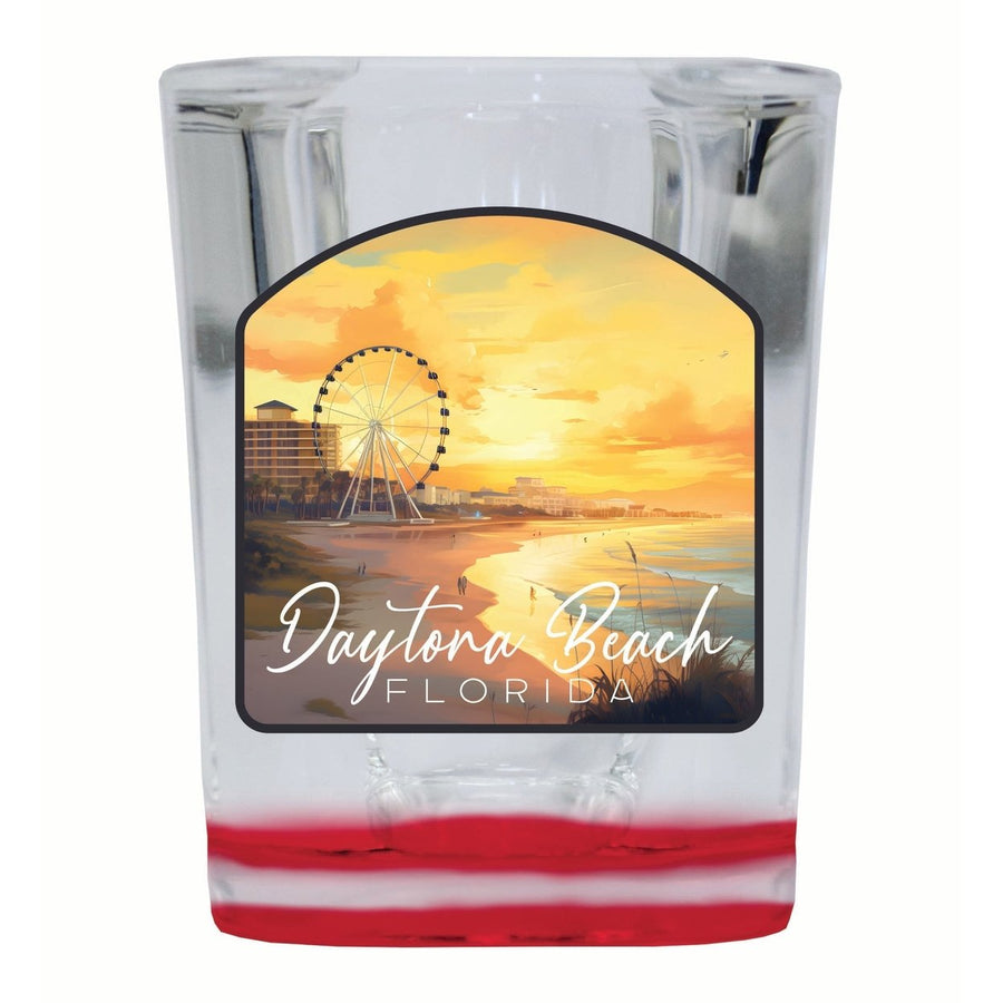 Daytona Beach Florida Boardwalk Ferris Wheel Design Souvenir 2 Ounce Shot Glass Square Image 1