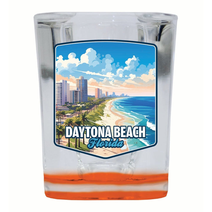 Daytona Beach Florida Ocean Shoreline Design Souvenir 2 Ounce Shot Glass Square Image 3