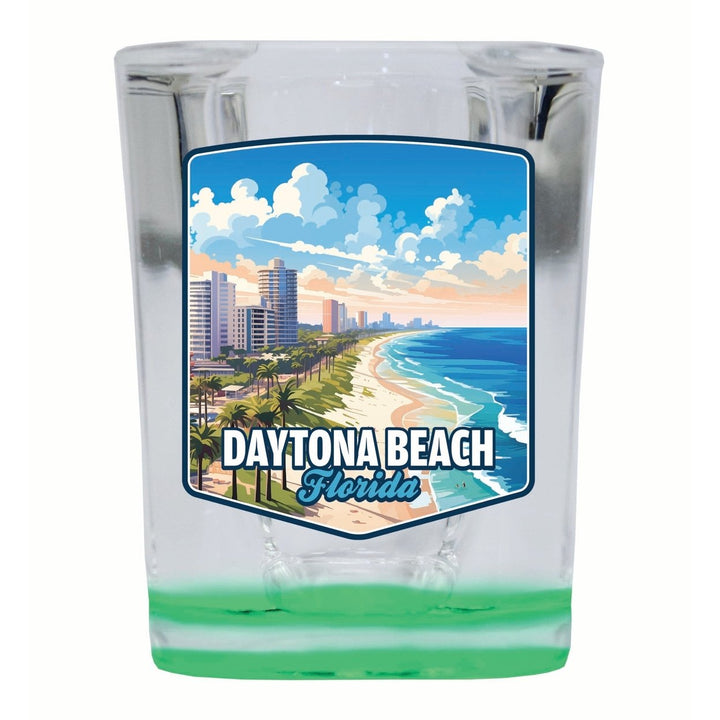 Daytona Beach Florida Ocean Shoreline Design Souvenir 2 Ounce Shot Glass Square Image 4