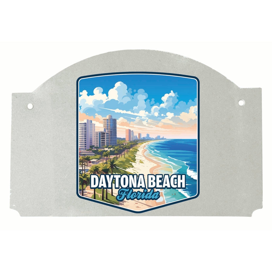 Daytona Beach Florida Ocean Shoreline Design Souvenir Wood sign flat with string Image 1