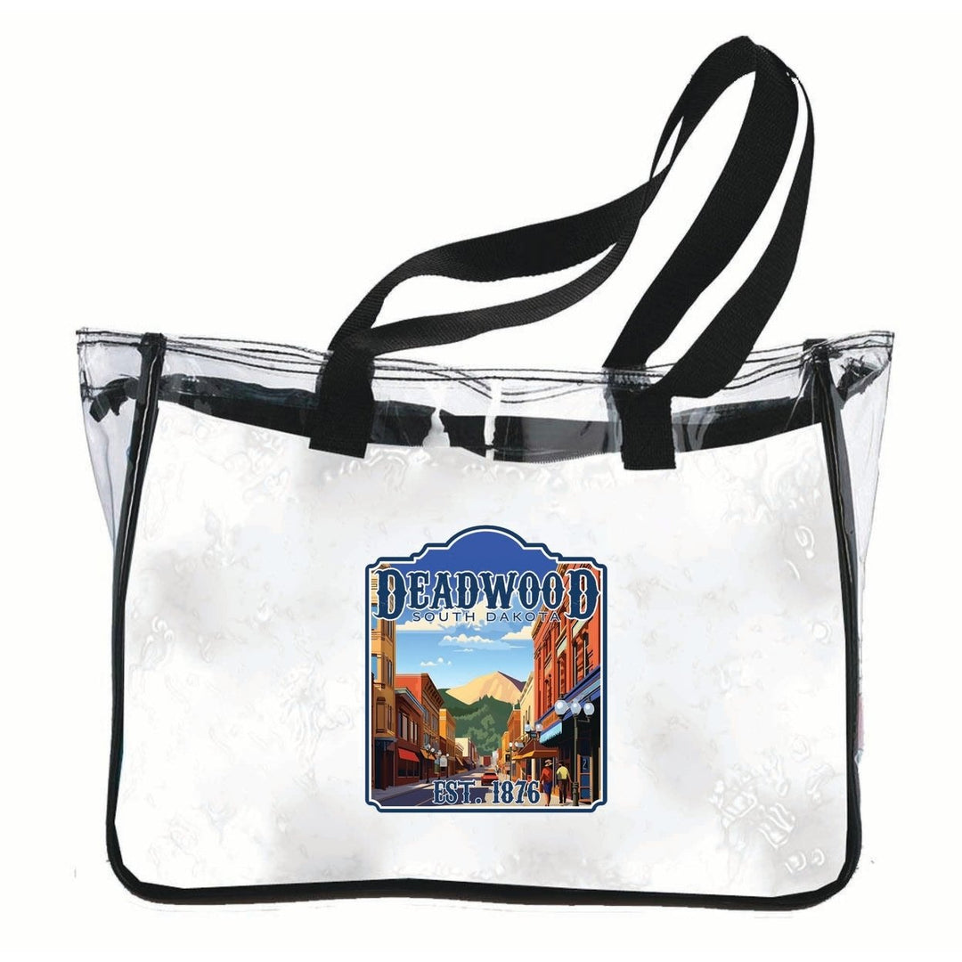 Deadwood South Dakota Wild West Design Souvenir Clear Tote Bag Image 1