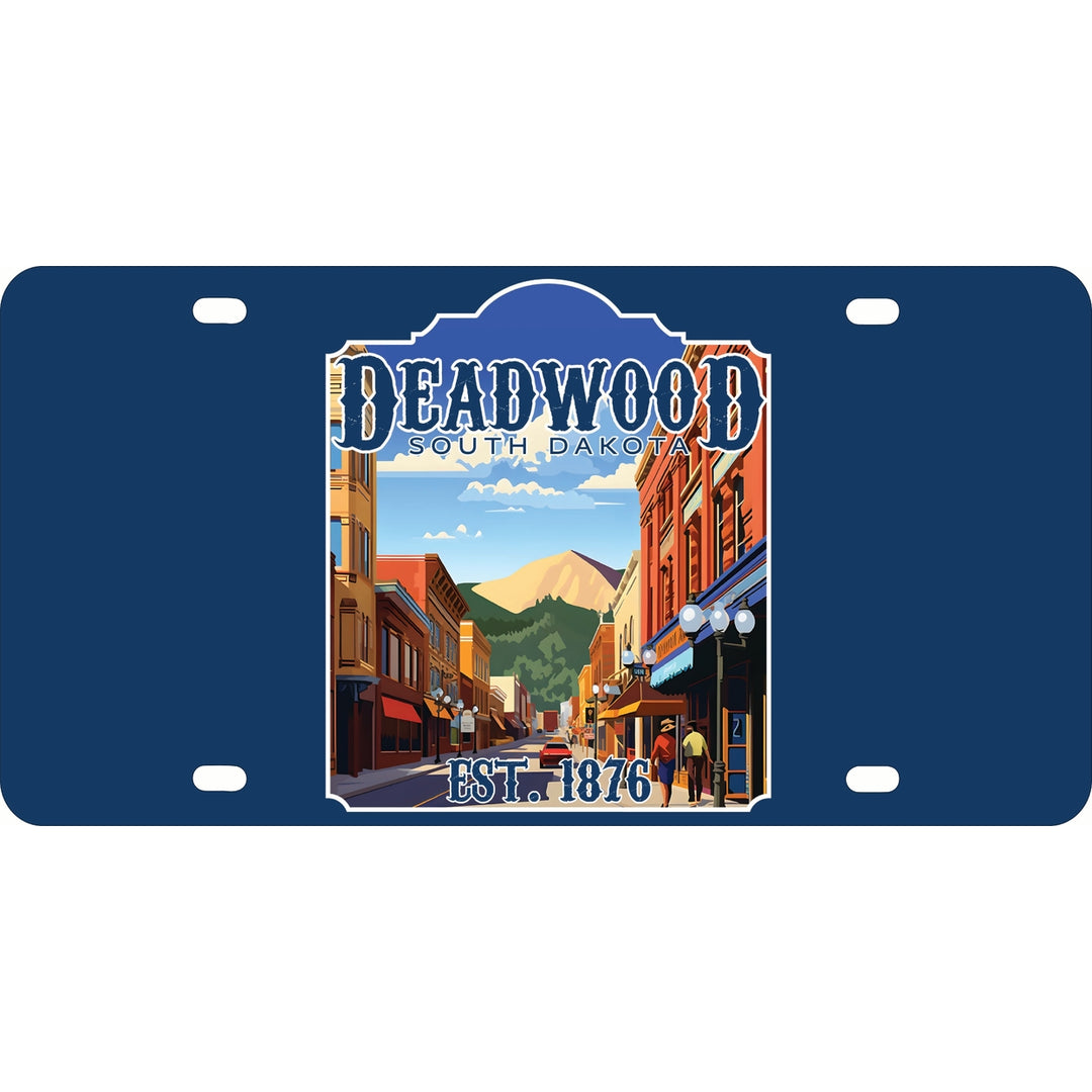 Deadwood South Dakota Wild West Design Souvenir Metal License Plate Image 1