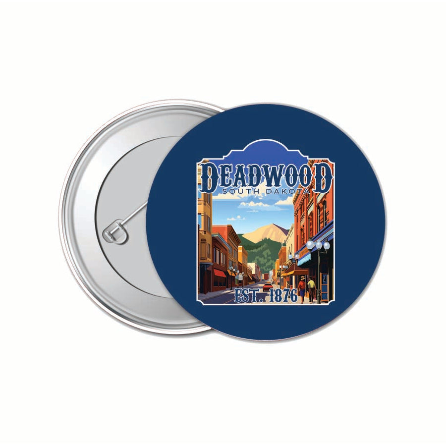 Deadwood South Dakota Wild West Design Souvenir Small 1-Inch Button Pin 4 Pack Image 1