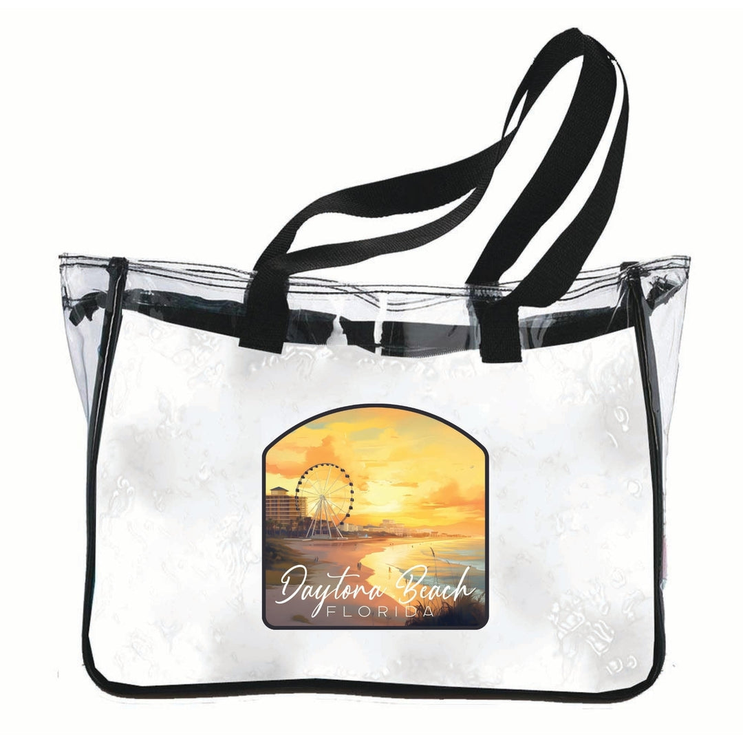 Daytona Beach Florida Boardwalk Ferris Wheel Design Souvenir Clear Tote Bag Image 1