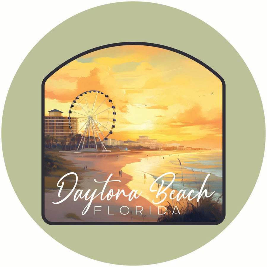 Daytona Beach Florida Boardwalk Ferris Wheel Design Souvenir Coaster Paper 4 Pack Image 1