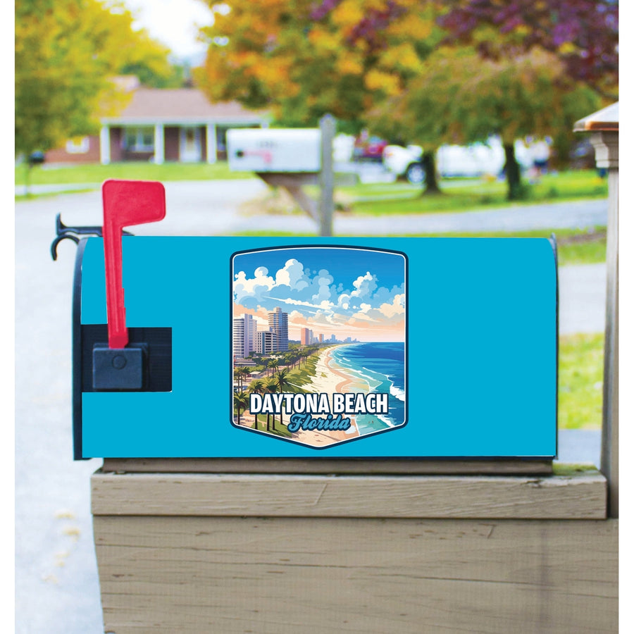 Daytona Beach Florida Ocean Shoreline Design Souvenir Magnetic Mailbox Cover Image 1