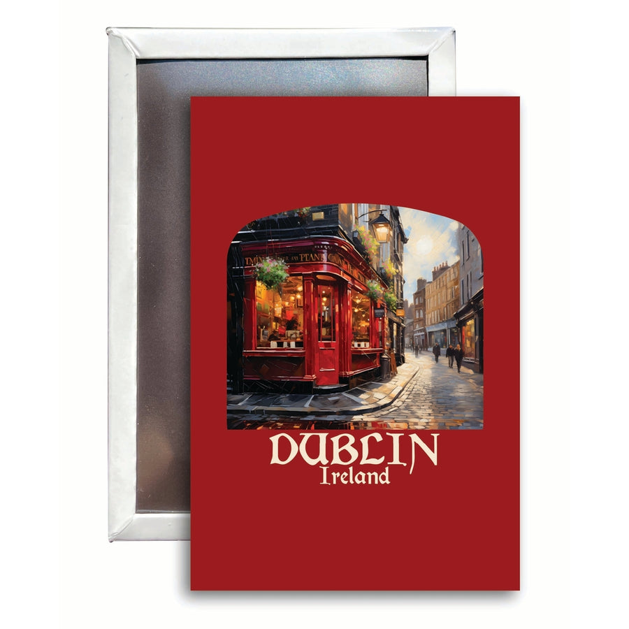 Dublin Ireland Red Pub Design Souvenir 2x3-Inch Fridge Magnet Image 1