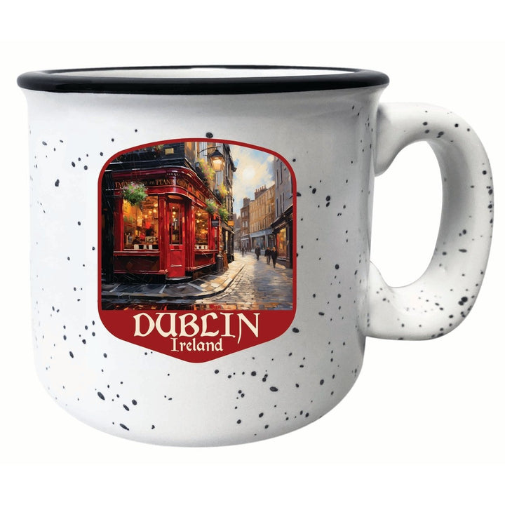 Dublin Ireland Red Pub Design Souvenir 16 oz Ceramic camping mug Image 1