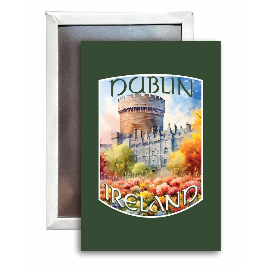 Dublin Ireland Watercolor Dublin Castle Design Souvenir 2x3-Inch Fridge Magnet Image 1