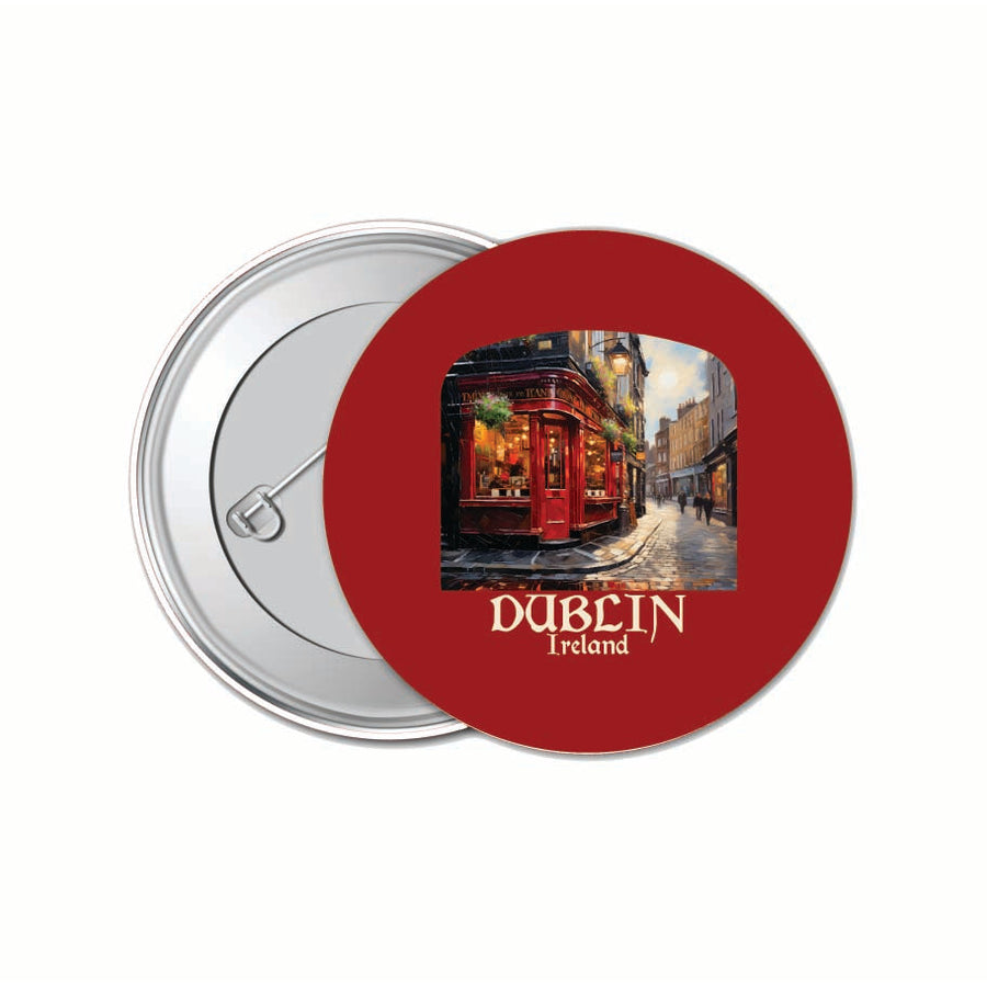 Dublin Ireland Red Pub Design Souvenir Small 1-Inch Button Pin 4 Pack Image 1