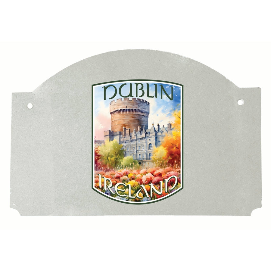 Dublin Ireland Watercolor Dublin Castle Design Souvenir Wood sign flat with string Image 1