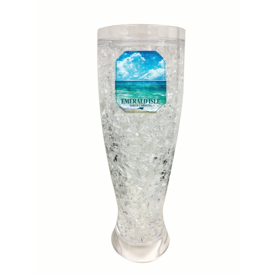 Emerald Isle North Carolina Serene Ocean Design Souvenir 16 oz Plastic Broken Glass Frosty Mug Image 1