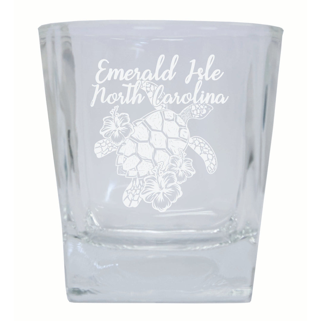 Emerald Isle North Carolina Souvenir 10 oz Engraved Whiskey Glass Rocks Glass Image 1