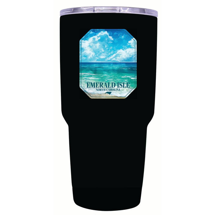 Emerald Isle North Carolina Serene Ocean Design Souvenir 24 oz Insulated Stainless Steel Tumbler Image 1