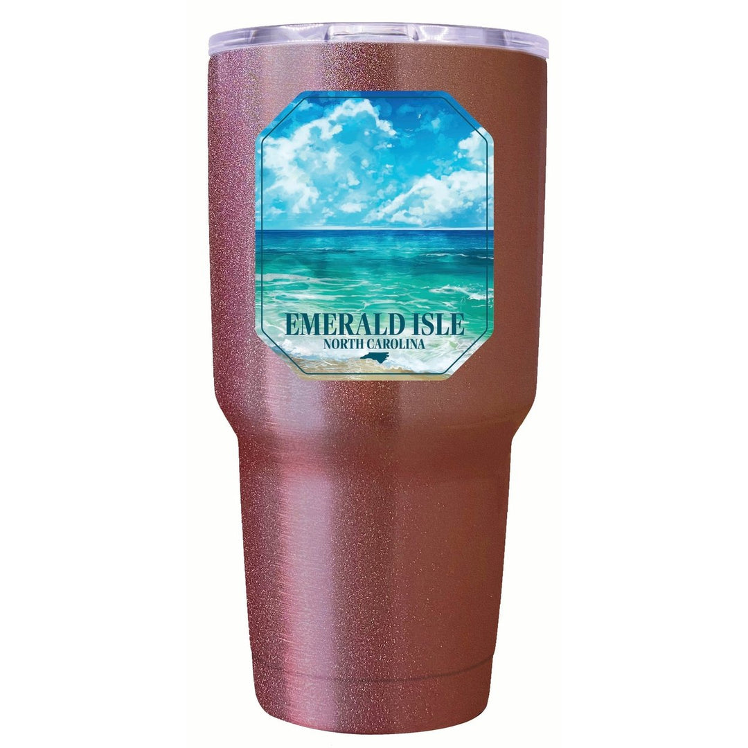 Emerald Isle North Carolina Serene Ocean Design Souvenir 24 oz Insulated Stainless Steel Tumbler Image 4