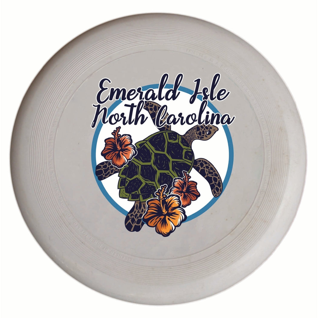 Emerald Isle North Carolina Turtle and Flowers Design Souvenir Frisbee Flying Disc Image 1