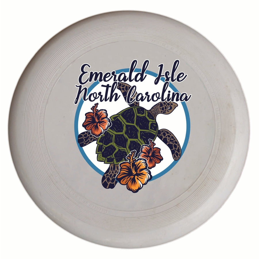 Emerald Isle North Carolina Turtle and Flowers Design Souvenir Frisbee Flying Disc Image 1