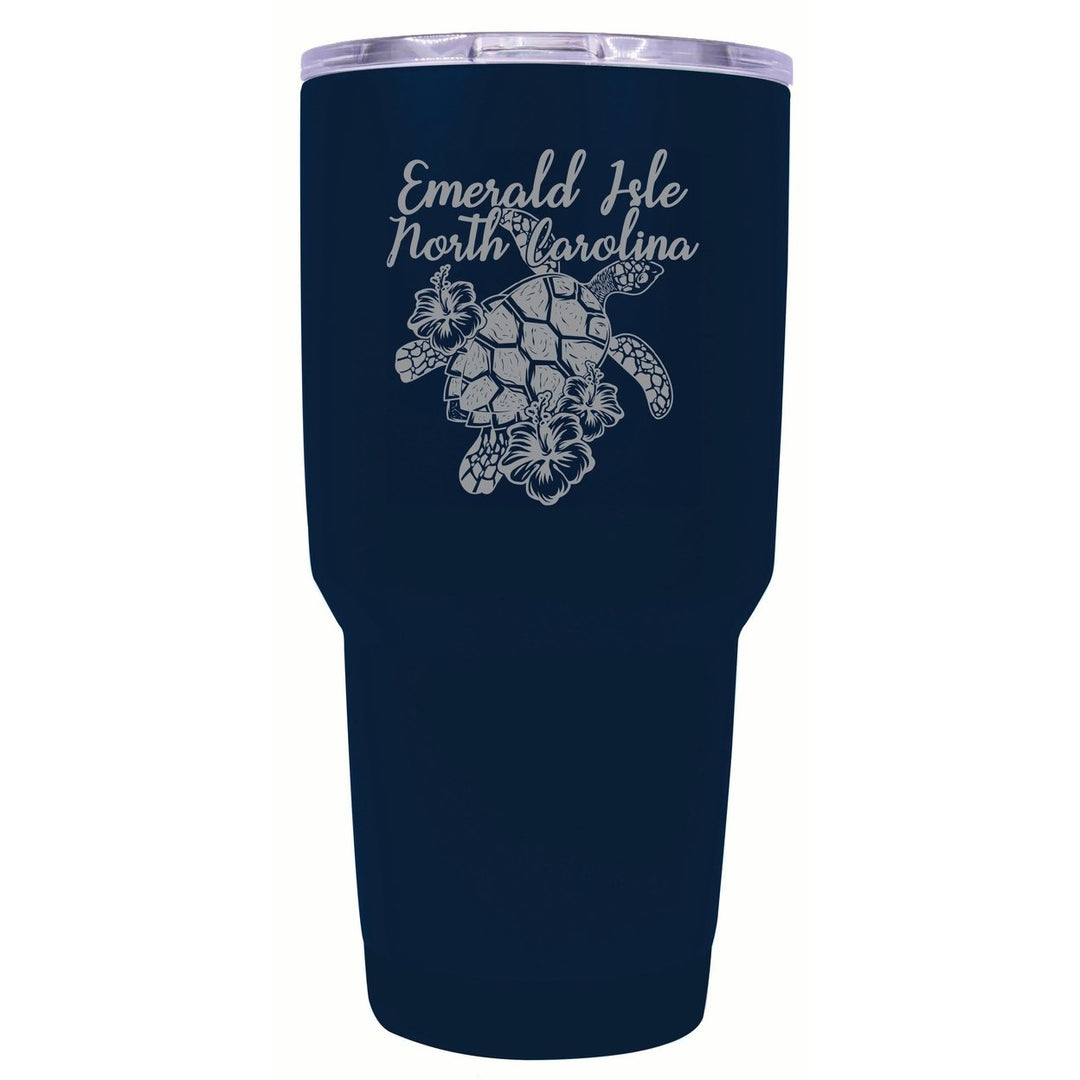 Emerald Isle North Carolina Souvenir 24 oz Engraved Insulated Stainless Steel Tumbler Image 1